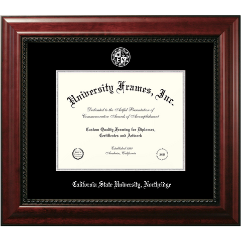 California State University, Northridge 11w x 8.5h Silver Embossed Diploma Frame