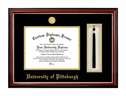 University of Pittsburgh 11w x 8.5h Tassel Box and Diploma Frame