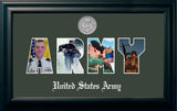 Army Collage Black Photo Frame Silver Medallion