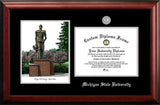 University of Louisville 17w x 14h Silver Embossed Diploma Frame with Campus Images Lithograph