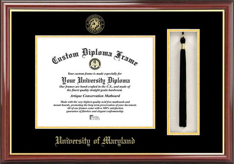 University of Maryland Tassel Box and Diploma Frame