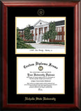 Nicholls State University 11w x 8.5h Gold Embossed Diploma Frame with Campus Images Lithograph