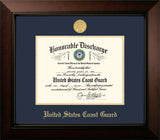 Coast Guard 8.5x11 Discharg Legacy Frame with Gold Medallion