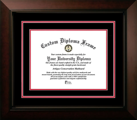 University of Arkansas Razorbacks 11w x 8.5h Black and Red  Diploma Frame