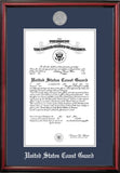 Coast Guard Certificate Petite Frame with Silver Medallion
