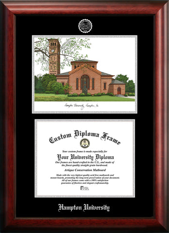 Florida Atlantic University 11w x 8.5h Silver Embossed Diploma Frame with Campus Images Lithograph