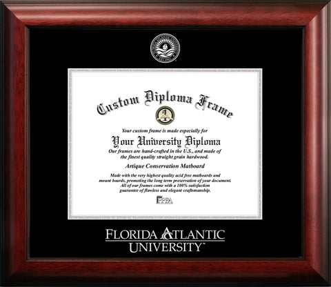 Florida Atlantic University 11w x 8.5h Silver Embossed Diploma Frame