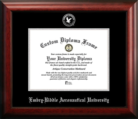 Embry-Riddle Eagles 11wx 8.5h Silver Embossed Diploma Frame
