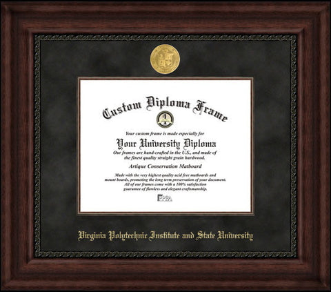 Virginia Tech University 15.5w x 13.5h Executive Diploma Frame