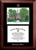 University of Maine 11w x 8.5h Silver Embossed Diploma Frame with Campus Images Lithograph