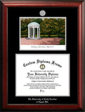 University of North Carolina, Chapel Hill 14w x 11.5h Silver Embossed Diploma Frame with Campus Images Lithograph