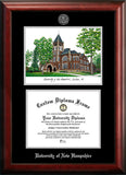 University of New Hampshire 10w x 8h Silver Embossed Diploma Frame with Campus Images Lithograph