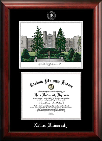 Washington State University 14w x 11h Silver Embossed Diploma Frame with Campus Images Lithograph