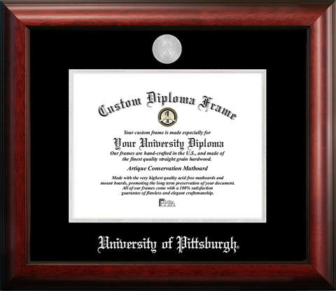 University of Pittsburgh 11w x 8.5h Silver Embossed Diploma Frame