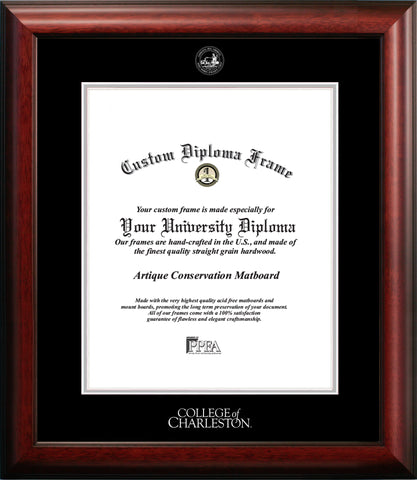College of Charleston 16w x 20h Silver Embossed Diploma Frame