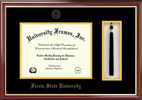 Ferris State University 11w x 8.5h Tassel Box and Diploma Frame