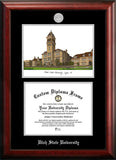 Utah State University 11w x 8.5h Silver Embossed Diploma Frame with Campus Images Lithograph
