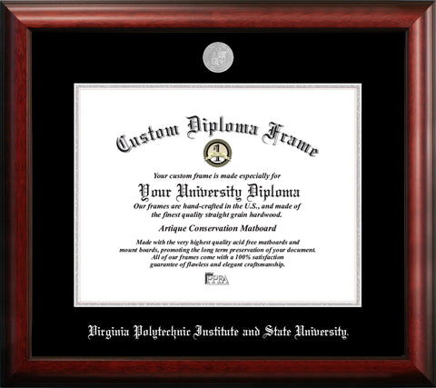 Virginia Tech 15.5w x 13.5h Silver Embossed Diploma Frame