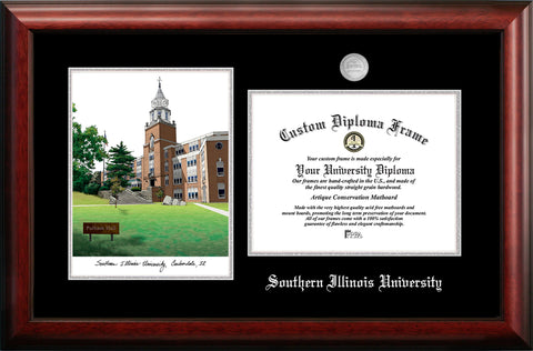 Rose Hulman Institute of Technology 11w x 8.5h Silver Embossed Diploma Frame with Campus Images Lithograph