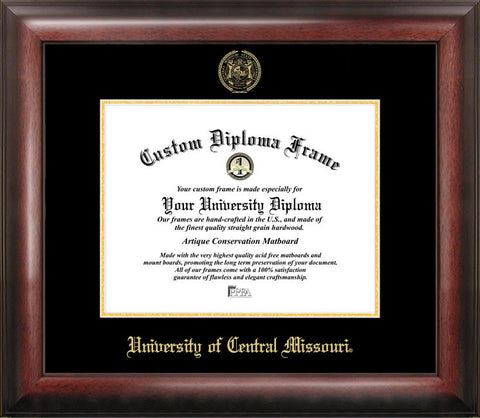 University Central Missouri 11w x 8.5h Gold Embossed Diploma Frame