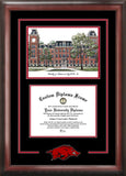 University of Arkansas 11w x 8.5h Spirit Graduate Diploma Frame with Campus Images Lithograph