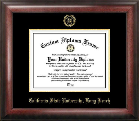 Cal State Long Beach 11w x 8.5h Gold Embossed Diploma Frame