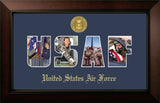 Air Force Collage Photo Legacy Frame with Gold Medallion
