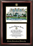 Florida International University  11w x 8.5h  Gold Embossed Diploma Frame with Campus Images Lithograph