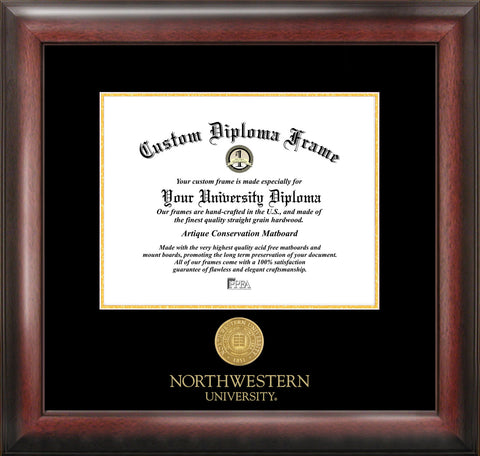 Northwestern University 11w x 8.5h Gold Embossed Diploma Frame