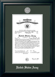 Army  Certificate Black Frame Silver Medallion