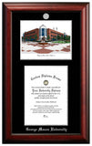 University Of Detroit, Mercy 11w x 8.5h Silver Embossed Diploma Frame with Campus Images Lithograph