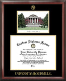 University of Louisville 17w x 14h Gold Embossed Diploma Frame with Campus Images Lithograph