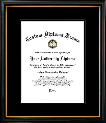 Petite Black Gold Trim, Double Black Mats-Certificate Frame