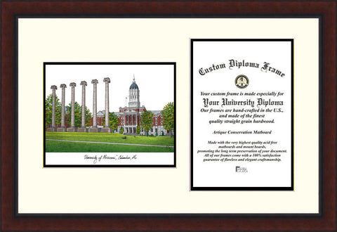 University of Missouri 11w x 8.5h Legacy Scholar Diploma Frame