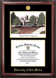University of New Mexico 11w x 8.5h Gold Embossed Diploma Frame with Campus Images Lithograph
