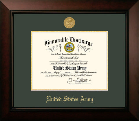 Army Discharge Legacy Frame with Gold Medallion