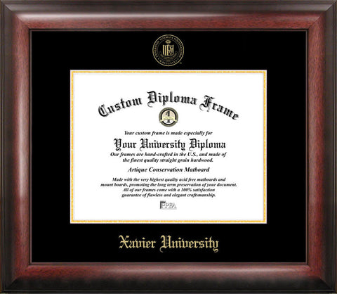 Xavier University 11w x 8.5h Gold Embossed Diploma Frame