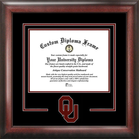 University of Oklahoma  Sooners 11w x 8.5h Spirit Diploma Frame