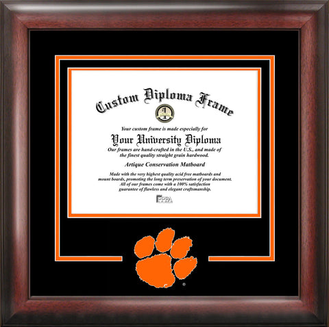 Clemson University 11w x 8.5h Spirit Diploma Frame