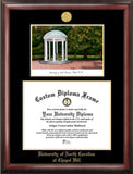 University of North Carolina, Chapel Hill 14w x 11h  Gold Embossed Diploma Frame with Campus Images Lithograph