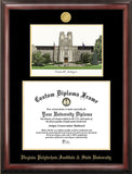 Virginia Tech 15.5w x 13.5h Gold Embossed Diploma Frame with Campus Images Lithograph