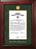 Marine Certificate Executive Frame with Gold Medallion with Gold Filet