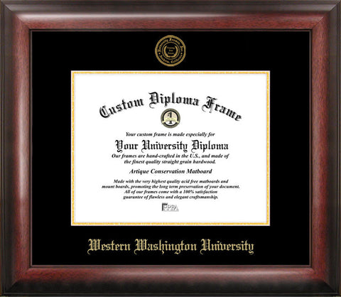 Western Washington University 11w x 8.5h Gold Embossed Diploma Frame