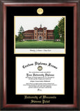 University of Wisconsin- Stevens Point  Gold Embossed Diploma Frame with Campus Images Lithograph
