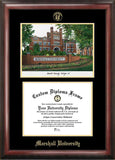 Marshall University 11w x 8.5h Gold Embossed Diploma Frame with Campus Images Lithograph