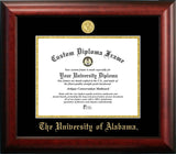 University of Alabama, Tuscaloosa 11w x 8.5h Gold Embossed Diploma Frame