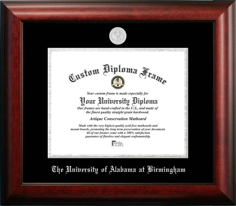 University of Alabama, Birmingham 11w x 8.5h Silver Embossed Diploma Frame