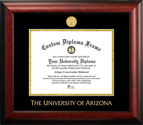 University of Arizona 11w x 8.5h Gold Embossed Diploma Frame