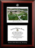 California State University, Northridge 11w x 8.5h Silver Embossed Diploma Frame with Campus Images Lithograph