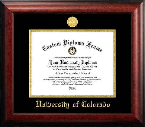 University of Colorado Boulder Gold Embossed Diploma Frame